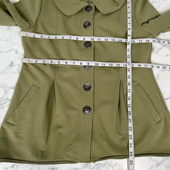 Neon Buddha paint the sky jacket Olive green size artsy Lagenlook quirky small - Picture 6 of 10